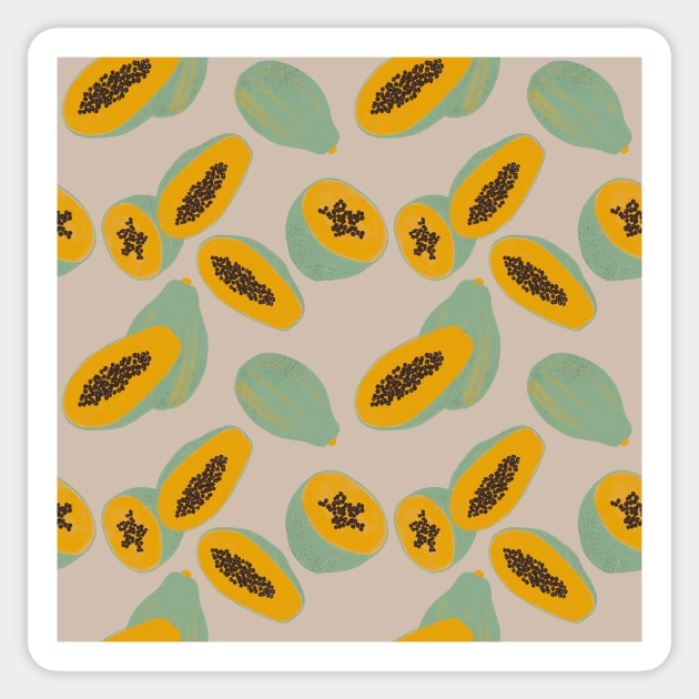 Papaya pattern Sticker by RosanneCreates